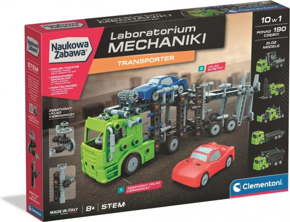 Mechanika laboratórium – szállító jármű építőkészlet CLEMENTONI