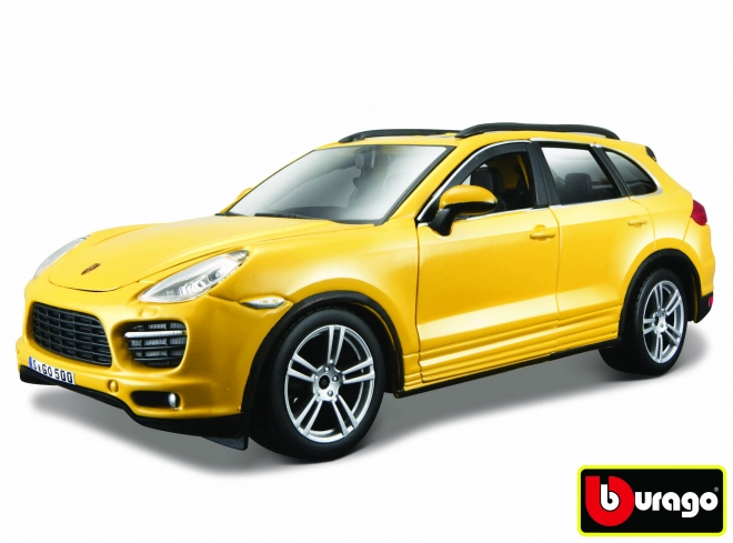 Porsche Cayenne Turbo sárga modellautó 1:24