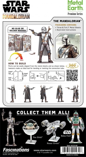 Metal Earth 3D puzzle Star Wars: A mandalóri Mando (ICONX kiadás)