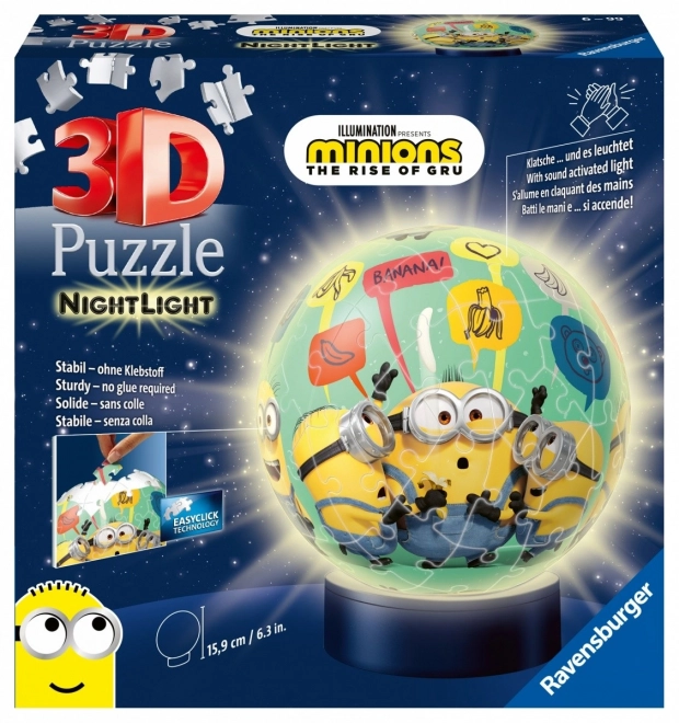 Minyonok 3D világító gömb puzzle