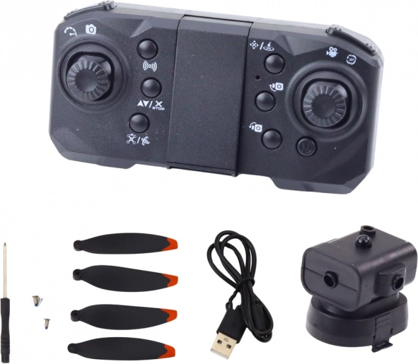 Dron D6 Pro kettős HD kamerával és LED világítással, narancssárga