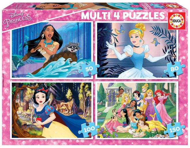 Disney hercegnők puzzle 4 az 1-ben