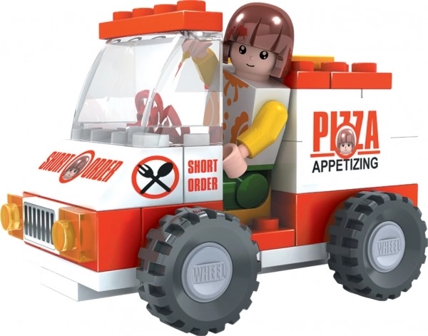 Dromader Autó Pizza Építőkészlet 25204 56 darab a dobozban 16,5x9,5x4,5cm