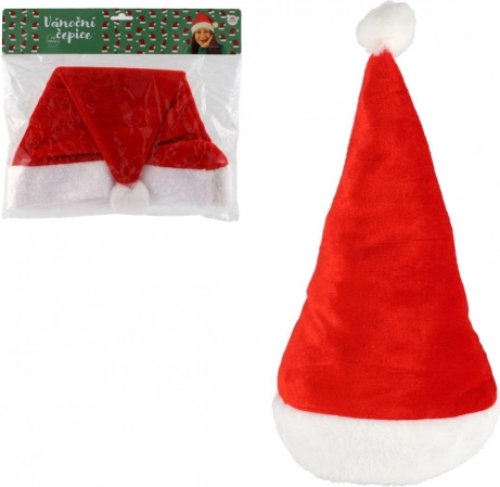 Felnőtt Santa mikulássapka puha anyagból, 29 cm átmérő