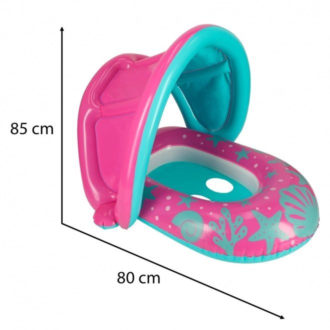 BESTWAY 34091 Gyermek felfújható csónak üléssel és tetővel, rózsaszín, 1-2 év, 18 kg