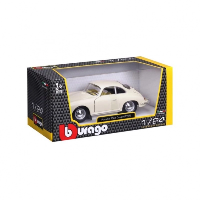 Bburago Porsche 356B Coupe (1961) elefántcsont színű modellautó 1:24