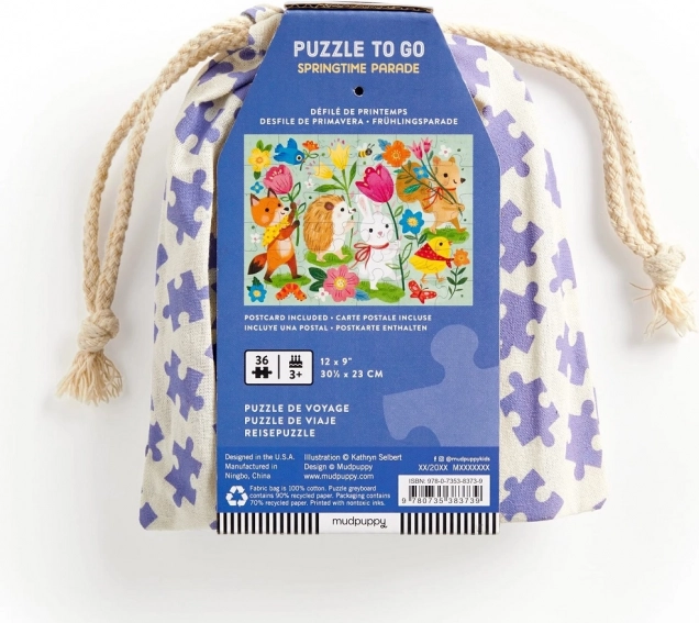 Puzzle Tavaszi menet pamutzsákban a Mudpuppy-tól