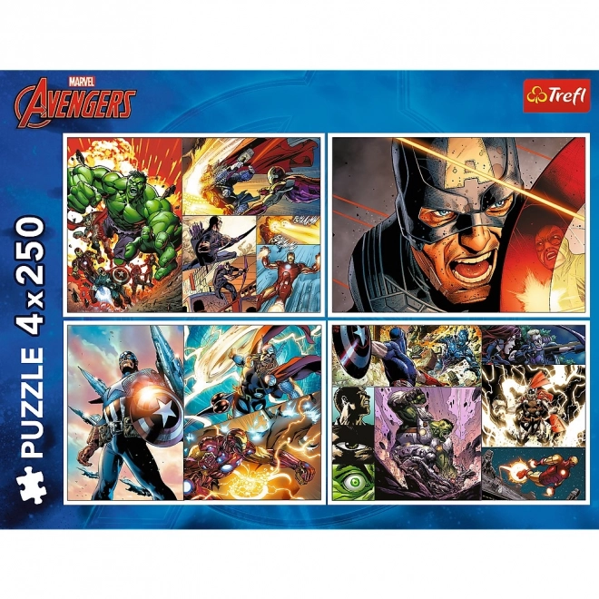 avengers hősies napjai puzzle készlet 4 x 250 darab