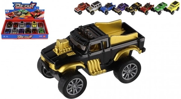 Terepjáró off-road mini autó visszahúzó mechanizmussal - fém/műanyag 6,5 cm