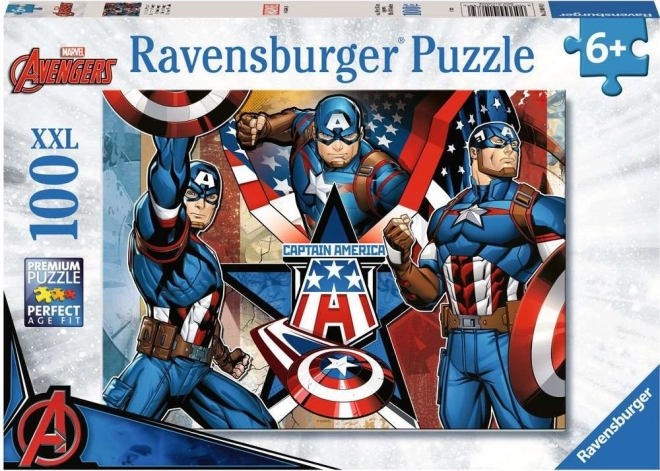 Ravensburger puzzle marvel: kapitány amerika xxl 100 darabos