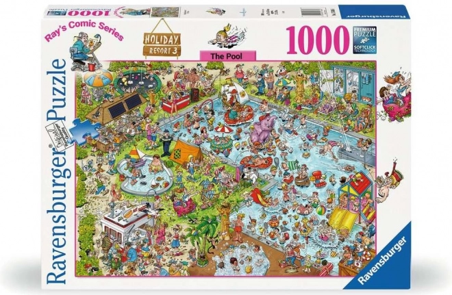 Ravensburger puzzle - Ray's Comic Holiday Resort 3: Medence, 1000 darab