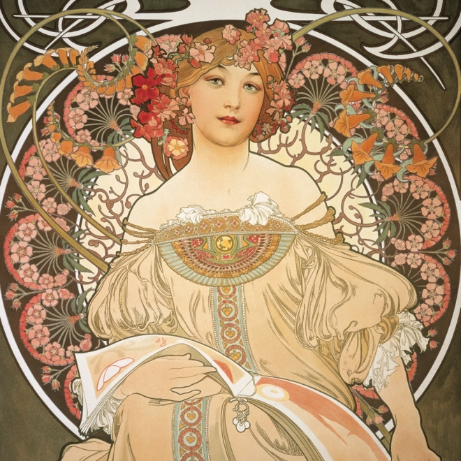 Alfons Mucha 2025 jegyzetnaptár 30x30 cm