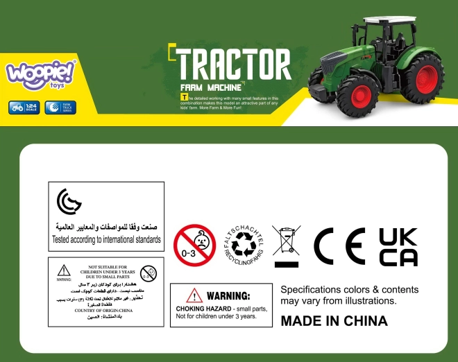 Woopie zöld traktor gumikerékkel