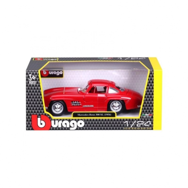 Bburago Mercedes Benz 300SL modellautó 1:24 méretarányban piros