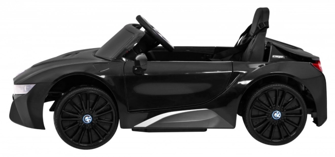 BMW I8 Lift Akkumulátoros Autó Fekete + távirányító + lassú indítás + 3 pontos övek + MP3 USB + LED dióda