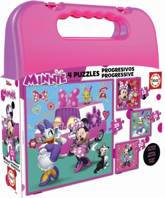 Minnie és Daisy puzzle készlet 4 az 1-ben