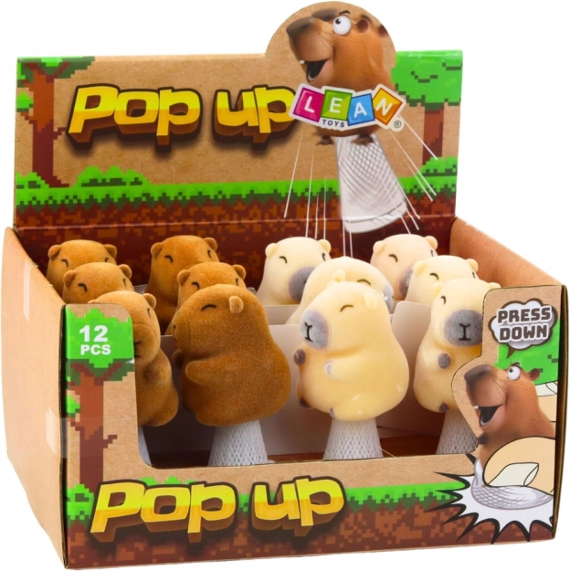 Ugráló kapibara Pop Up bézs-barna 10cm