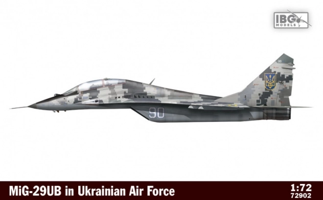 Ukrán Légierő Mig-29UB modell 1/72 méretarányban