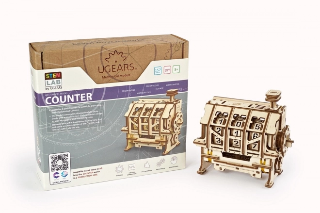 Ugears fából készült 3D mechanikus puzzle STEM számláló