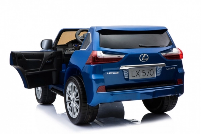 Lexus LX570 Kézzel festett autó gyerekeknek 2 fő részére - Kék + távirányító + EVA kerekek + rádió LED MP3-mal
