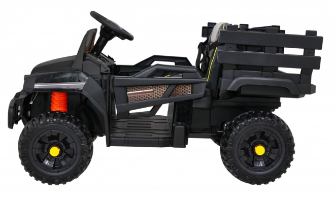 Farm pick-up gyerekeknek fekete + távirányító + csomagtartó + lapát + EVA + MP3 LED