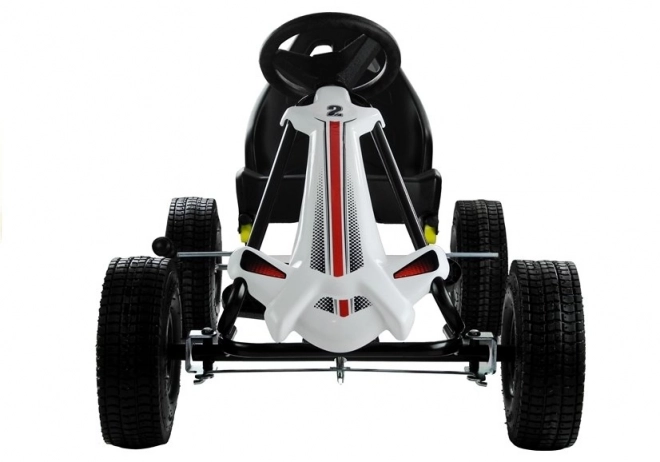 Monster pedálos gokart fehér-fekete színben