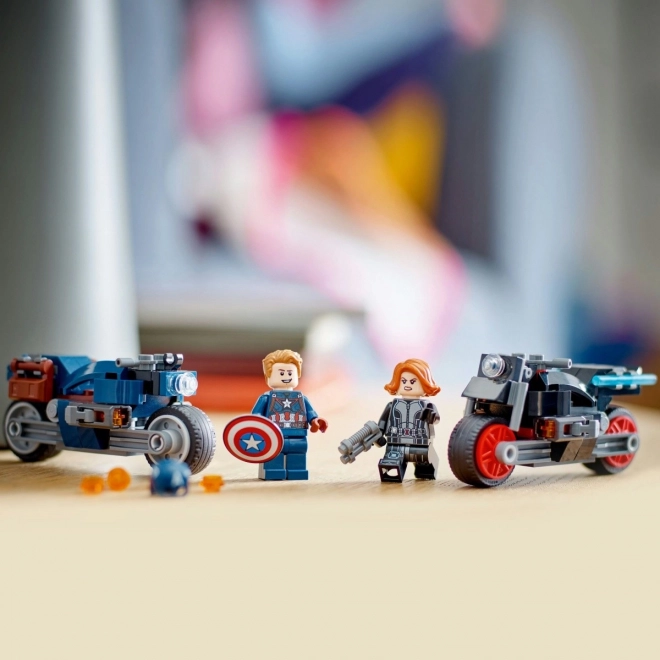 Szuperhős Motorok LEGO Marvel Fekete Özvegy és Amerika Kapitány