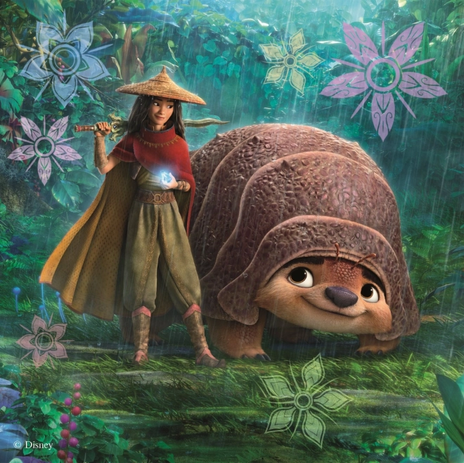 Raya és a sárkány 3x55 darabos puzzle szett gyerekeknek