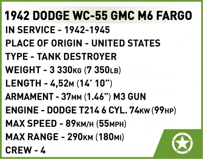 Amerikai GMC M6 Fargo 1937-es építőkészlet