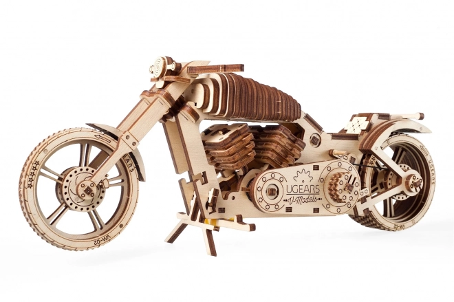 3D fából készült mechanikus puzzle - Chopper motorkerékpár