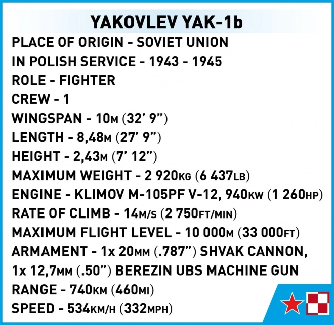 Cobi Yakovlev Yak-1b építőkészlet