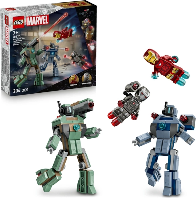 LEGO Marvel építőkészlet: Vasember és Hadigép vs. Hammer drónjai