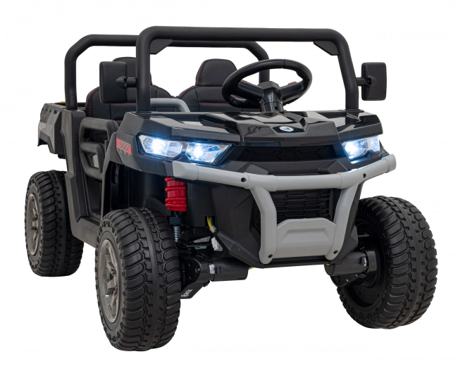 Autó Pick-Up Sebesség 900 pro gyermekek fekete + 4x4 meghajtás + mozgatható pumpa + csomagtér + távirányító + lapát + LED audió