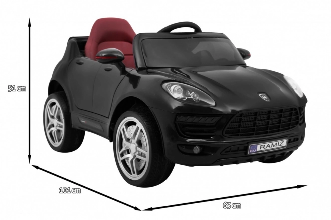 Turbo-S akkumulátoros autó gyerekeknek fekete + távirányító + lassú indítás + EVA kerekek + MP3 rádió