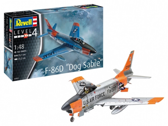 Műanyag F-86D Dog Sabre repülőgép modell 1/48