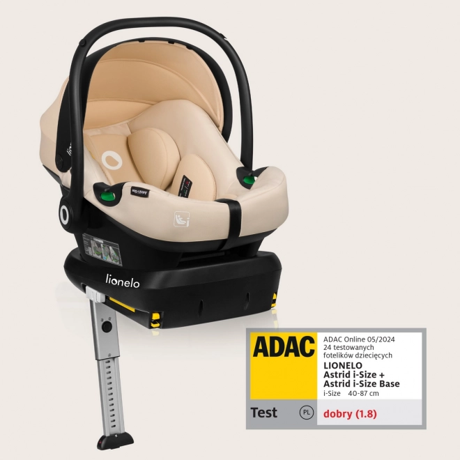 Lionelo Astrid i-Size autósülés 40-87 cm, bézs homok