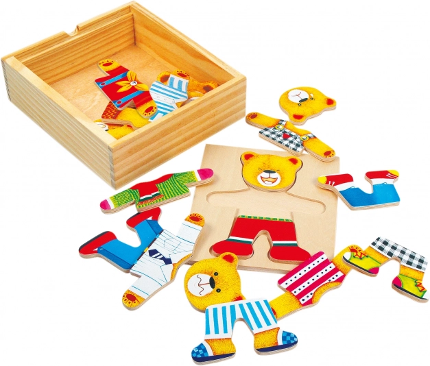 Bino puzzle öltözőszekrénnyel és medvével
