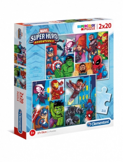 Clementoni puzzle MARVEL szuperhősök 2x20 darabos