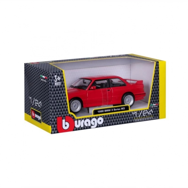 Bburago BMW 3-as sorozat M3 1988 piros modell autó