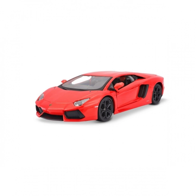 Lamborghini Aventador Coupé fém model 1:24 - narancssárga-piros