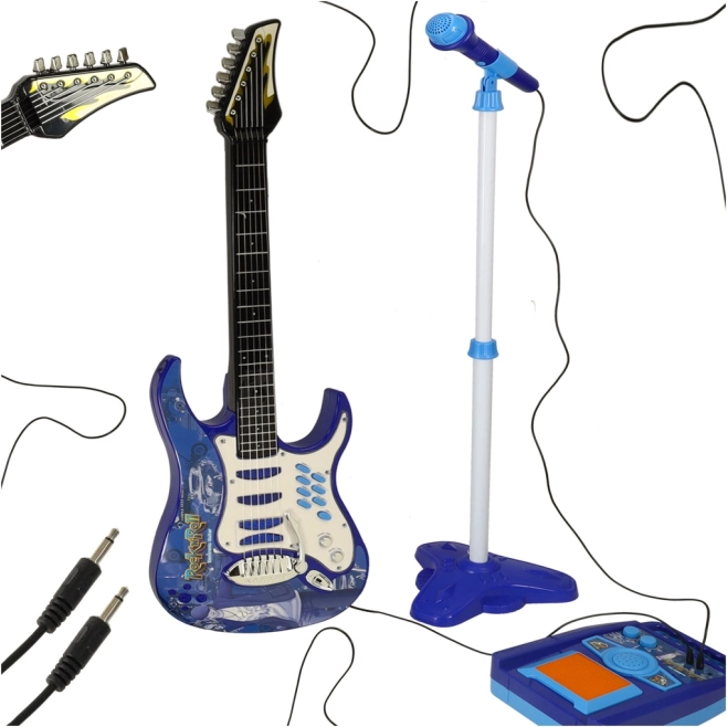 Gyerek elektromos gitár mikrofonnal és erősítővel