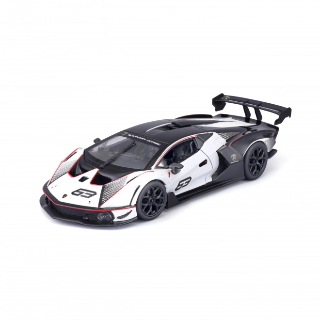 Bburago 1:32 Lamborghini Essenza SCV12 fehér versenyautó modell