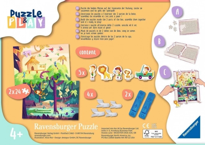 Ravensburger Puzzle&Play: Dzsungel kaland 2x24 darabos