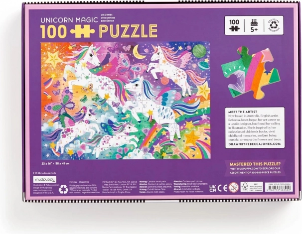 Varázslatos egyszarvúak puzzle 100 darabbal