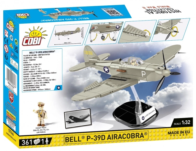 Cobi Bell P-39D Airacobra második világháborús vadászrepülő modell