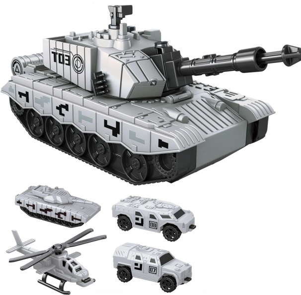 Kilövős, lendkerekes tank 21 cm autókkal és helikopterrel