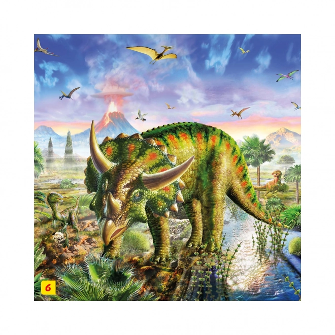 Puzzle dinoszaurusz figurával: Tyrannosaurus Rex 60 darabos