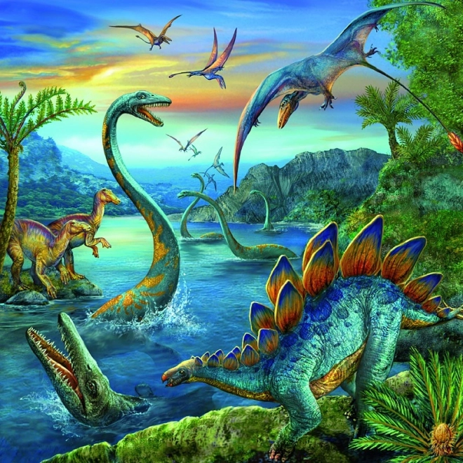 Lenyűgöző dinoszaurusz puzzle 3x49