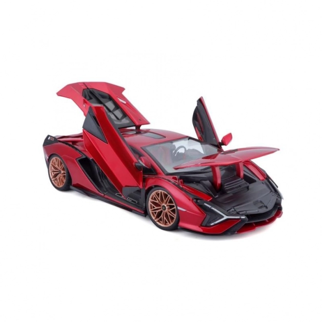 Bburago Lamborghini Sián FKP 37 vörös modellautó 1:18 méretarányban