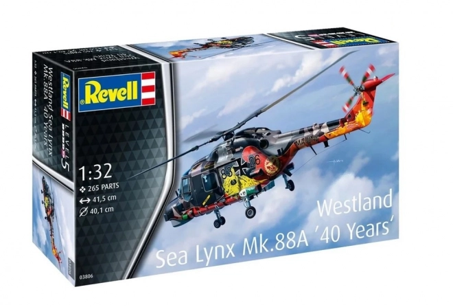 Westland Lynx helikopter műanyag modell Speciális festés 1/32